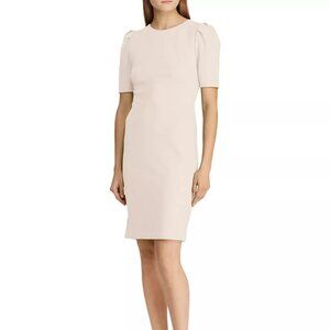 Wedding Guest Lauren Ralph Lauren Blush Crepe Sheath Dress 2 NWT